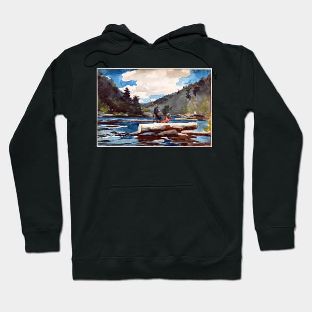 Winslow Homer 'Hudson River' Logging Hoodie by pdpress